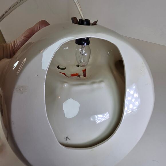 Light-Up Ceramic Ghost Candy Dish Halloween Decor SC Signed 12"x9"x9" - Picture 8 of 16